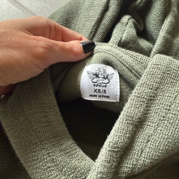 BOYS LIE Green Up In Smoke Racer Hoodie - Picture 4 of 5